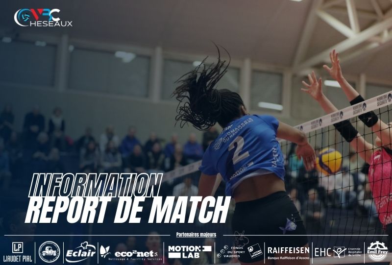 LNA – Volley Toggenburg vs VBC Cheseaux reporté